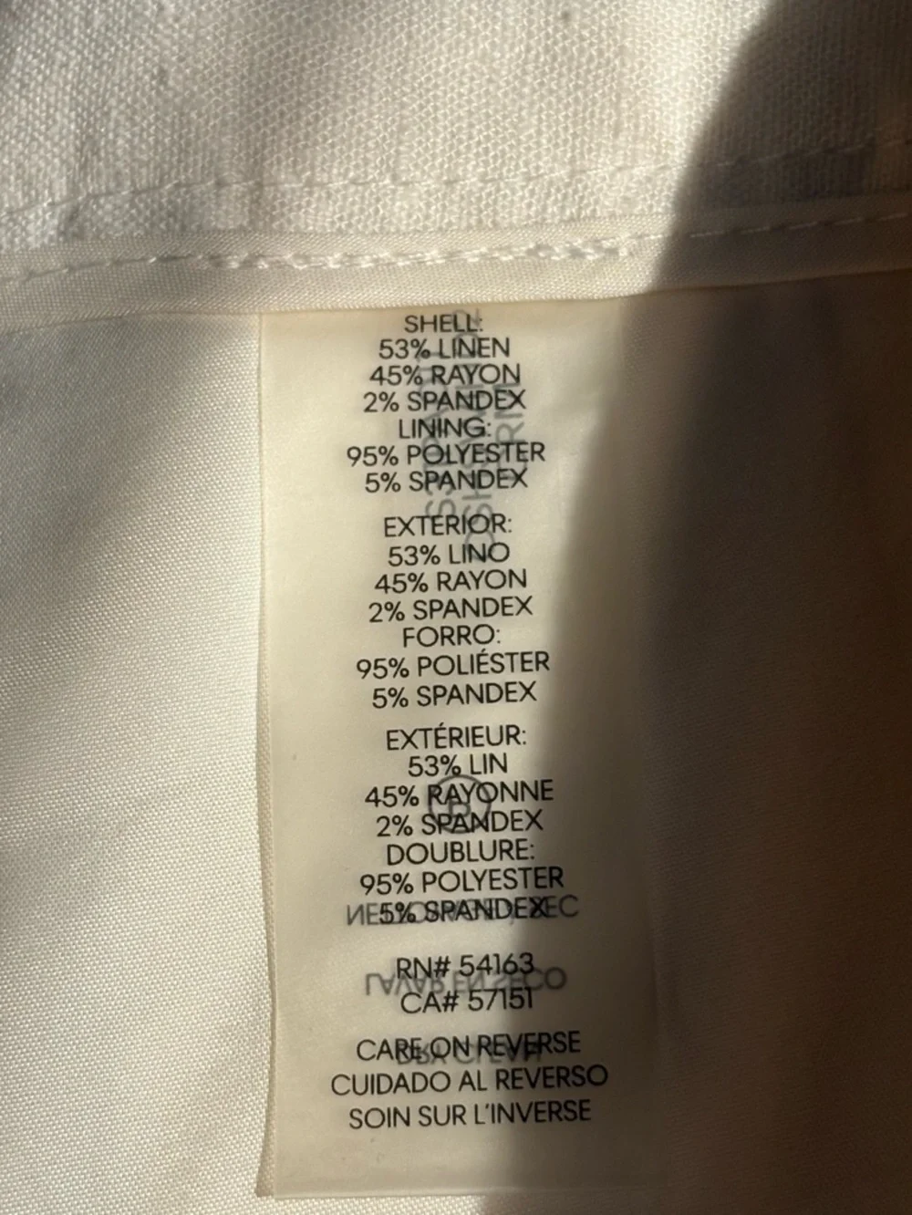 Calvin Klein Linen Blend Preppy Pleated Cream Pants Women's Size 10 - Picture 6 of 6
